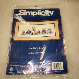 CREWEL STITCH KIT Simplicity Stitchery Nubbin's Bears by Martha Smith Ha…